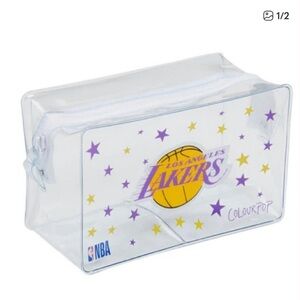 ColourPop Los Angeles Lakers Clear Pouch in Purple and Gold